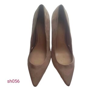 H&M Faux Suede Nude Low Heels Business Casual b1